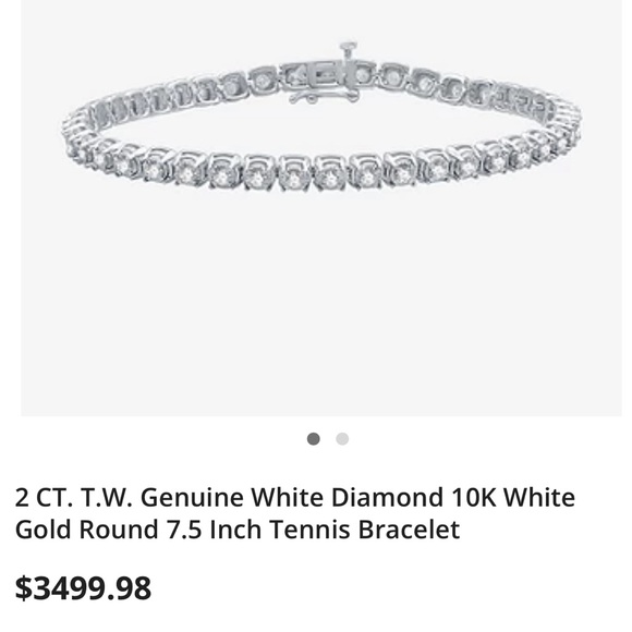 BN 2 CT. T.W. Genuine White Diamond 10K White Gold Round 7.5 InchTennis Bracelet - Picture 4 of 8